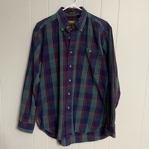 Vintage Oshkosh B’gosh flannel long sleeve plaid button-down size‎ M